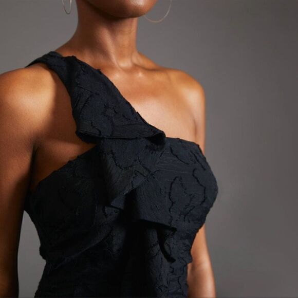 NWT Anthropologie Textured Ruffle Mini Dress - Picture 3 of 11